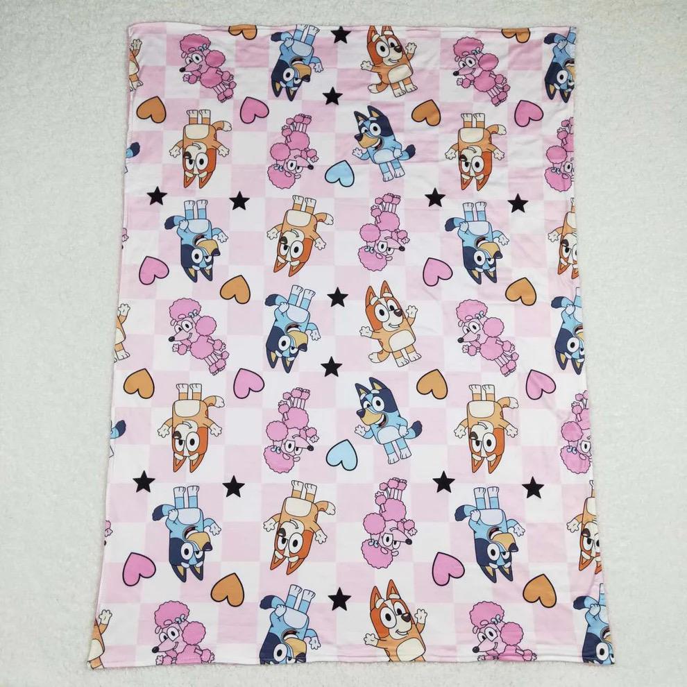Pink Dog Bluey Blanket