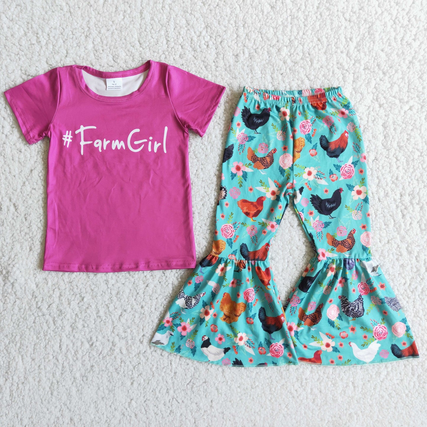 Hot Pink Farm Girl Chicken Set