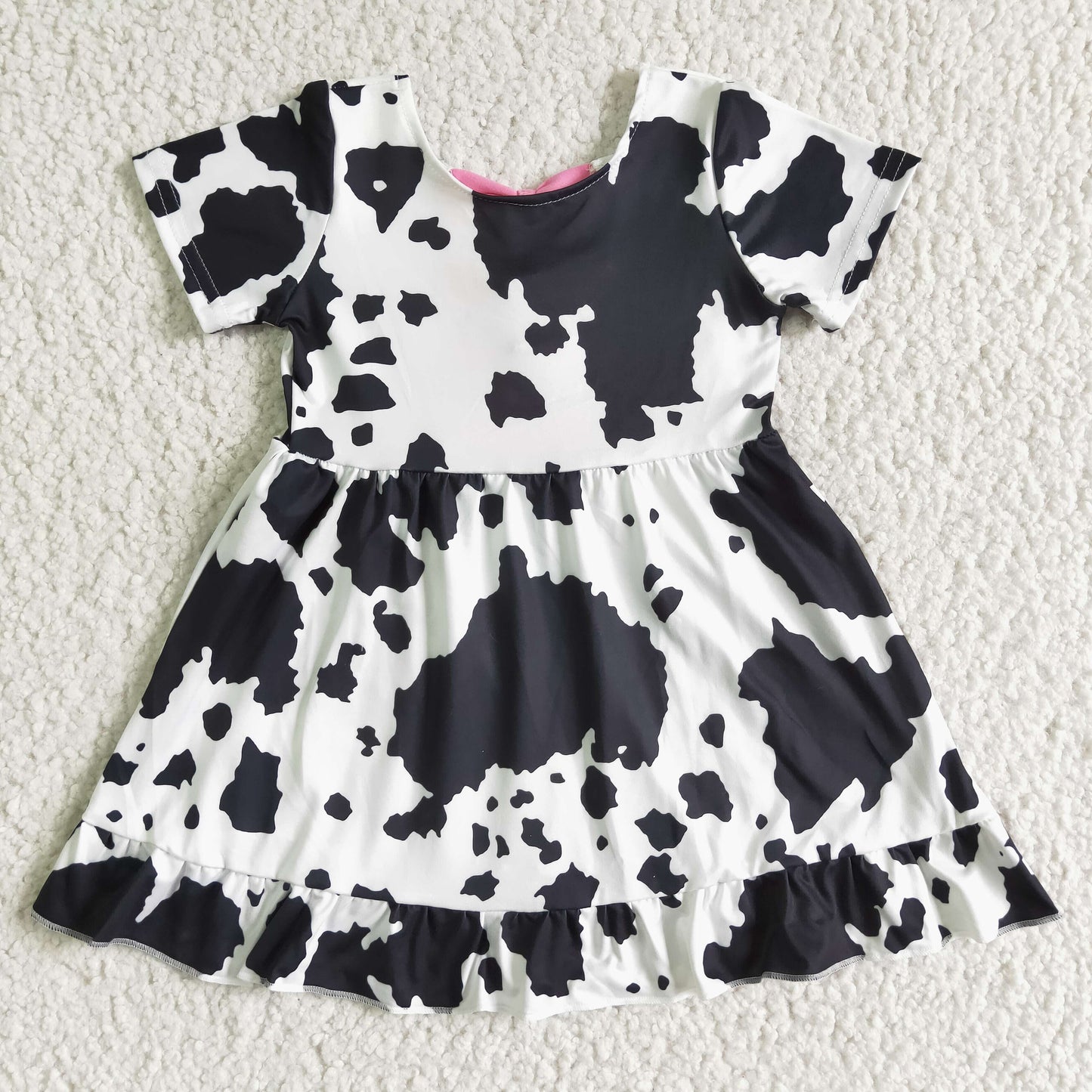 Black Cow Print Dress