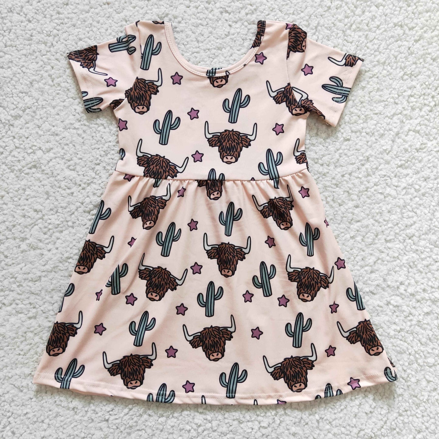 Highland Cow Cactus Dress