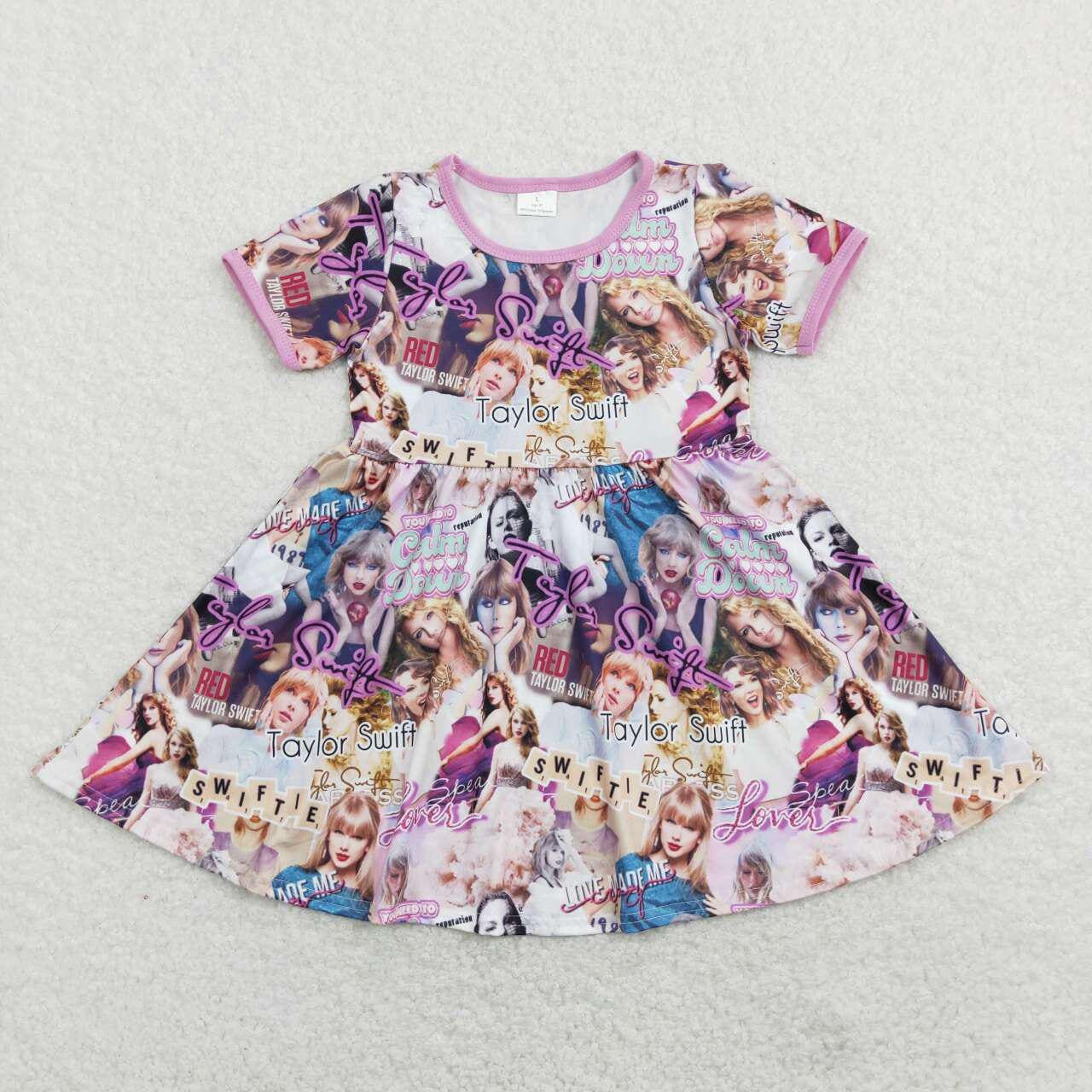 T Swift Short Sleeve Twirl Dress
