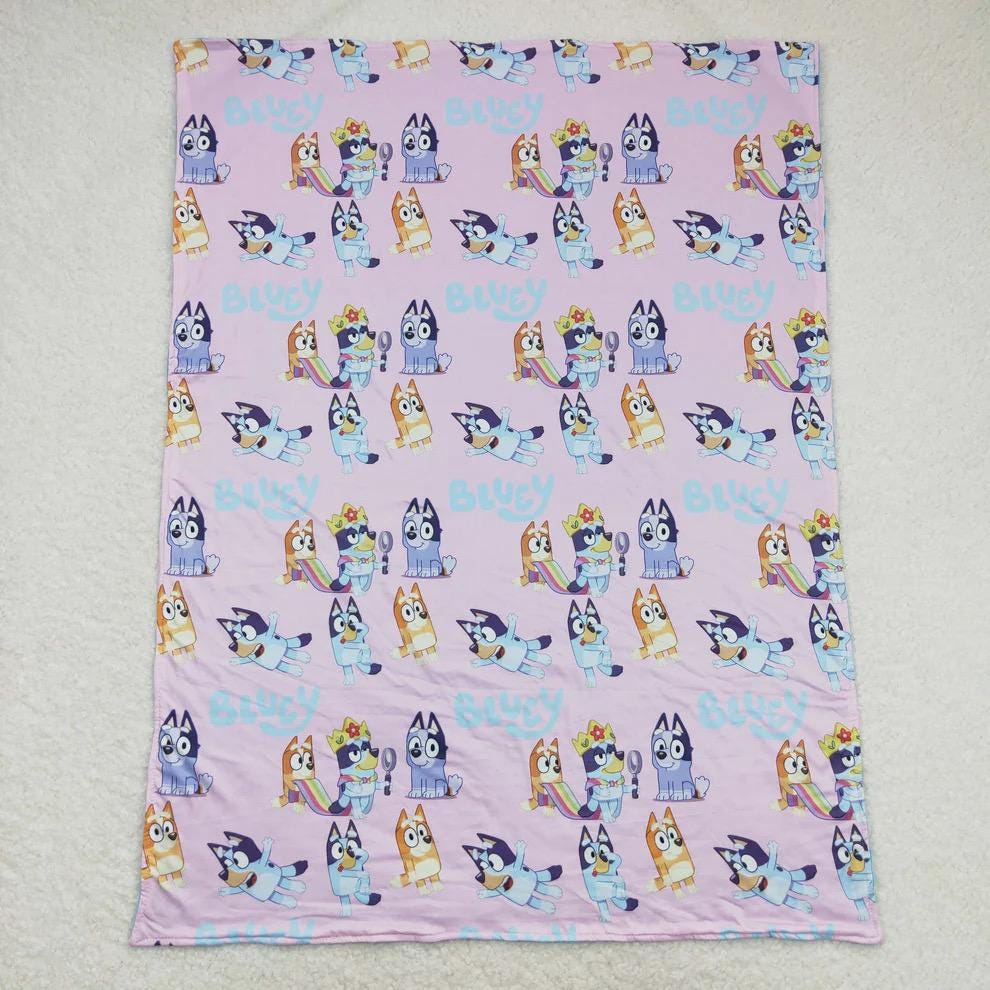 Pink Dog Bluey Blanket