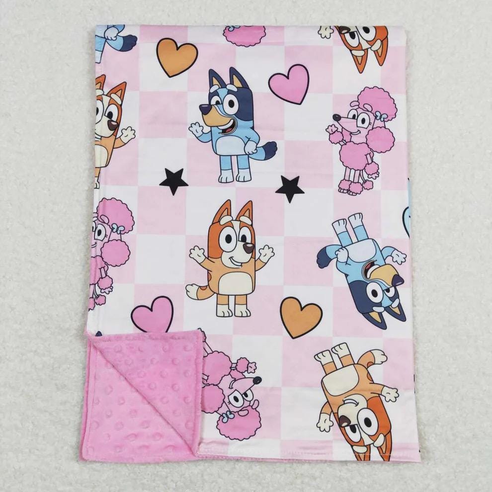 Pink Dog Bluey Blanket