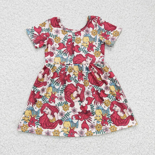 Floral Mermaid Birthday Twirl Dress