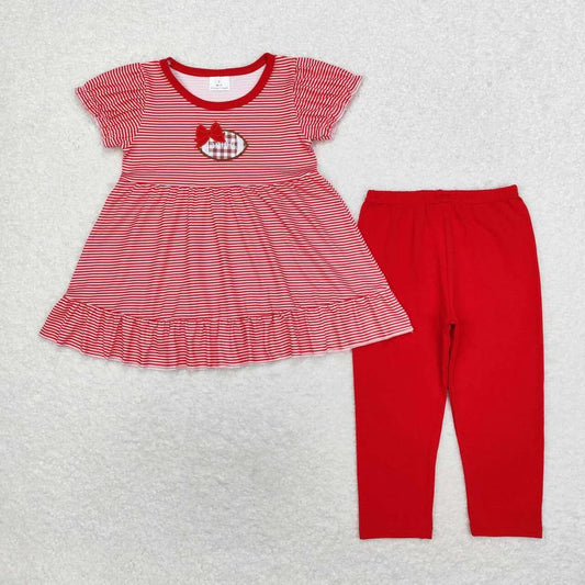 Red Embroidered Football Legging Outfit