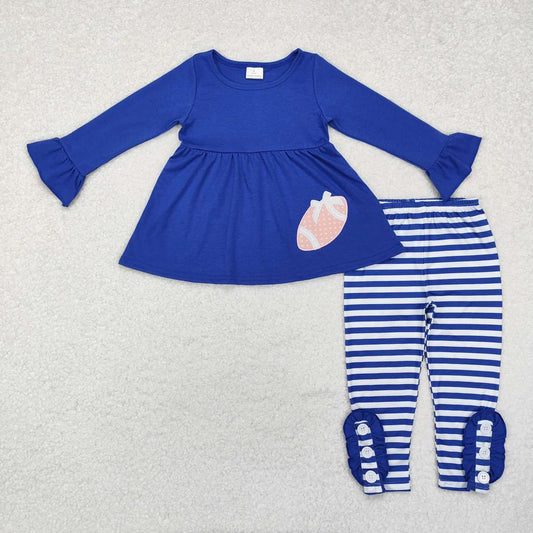 Blue Embroidered Football Legging Outfit