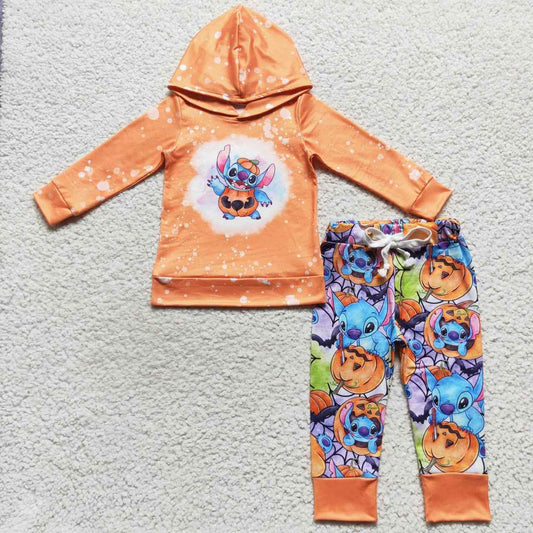 Orange Halloween Lilo Pumpkin Hoodie Set