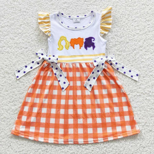 Halloween Hocus Pocus Girl Embroidery Dress