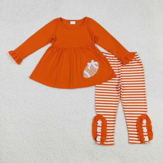 Orange Embroidered Football Legging Outfit