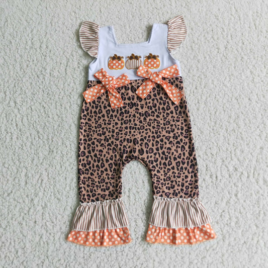 Pumpkin Embroidered Romper